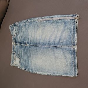 Guess Zip Split Jean Skirt